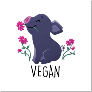 Peaceful Vegan Pig - Light Posters and Art